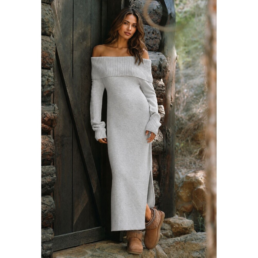 ANTHROPOLOGIE DAILY PRACTICE Women's New Maxi Sweater Dress 3X Gray Soft Knit